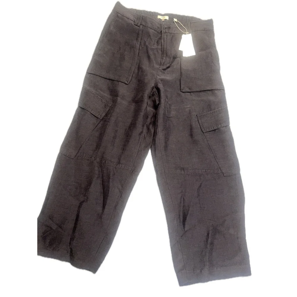 Vince Women's Linen Blend Cargo Pants Size 14 Utility Style‎ Trousers